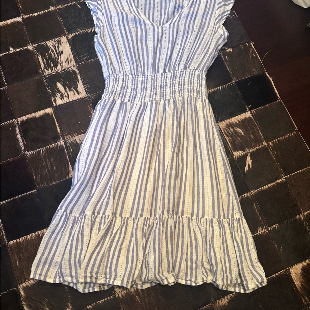 Rails Blue and White Striped Kids Dress